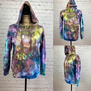 Ice Tie Dyed Pullover Pouch Pocket Hoodie